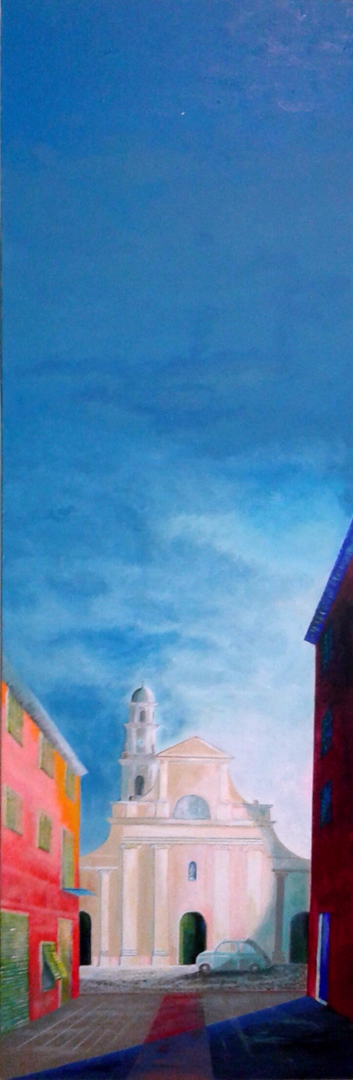 Riva Trigoso in un dipinto di Angelo Franzini